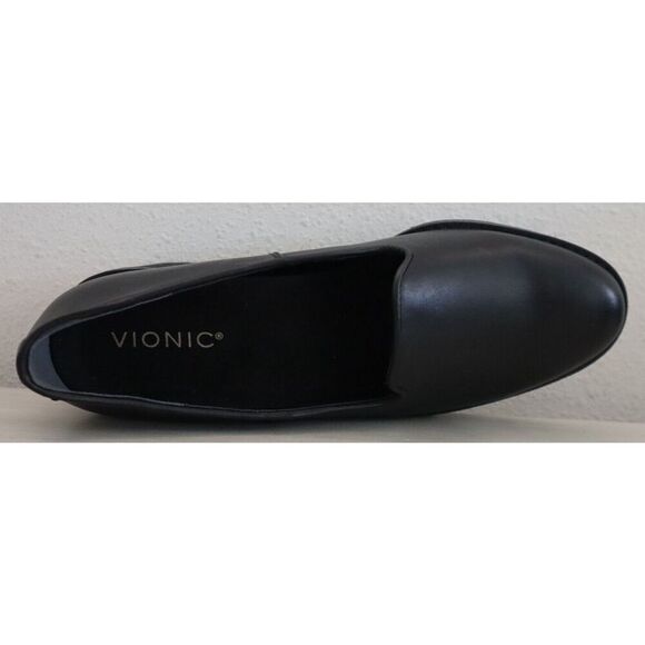 Vionic I7294L2-002 Women's Sz 8.5M Black Leather Willa Wedge Loafers - Picture 6 of 12